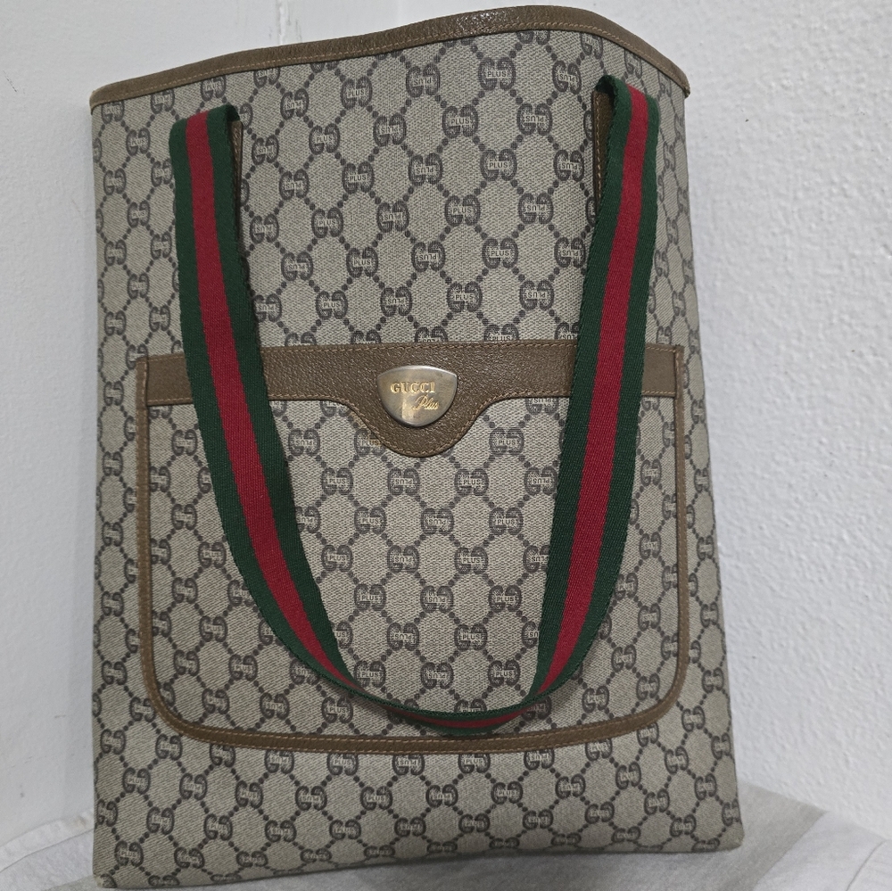 Vintage gucci sherry line plus web tote